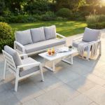 PERCY - salotto da giardino in alluminio 5 posti