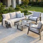 PERCY - salotto da giardino in alluminio 5 posti