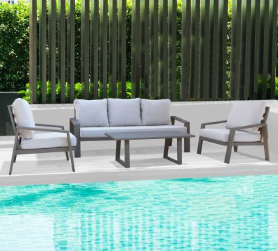 PERCY - salotto da giardino in alluminio 5 posti