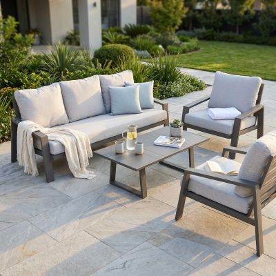 PERCY - salotto da giardino in alluminio 5 posti