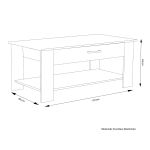 BERRY - tavolino da salotto moderno cm 110 x 60 x 44 h