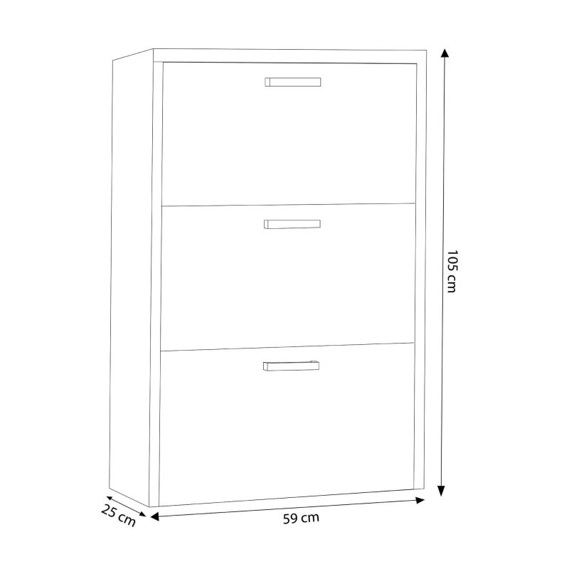 GINKO - scarpiera 3 ante a ribalta