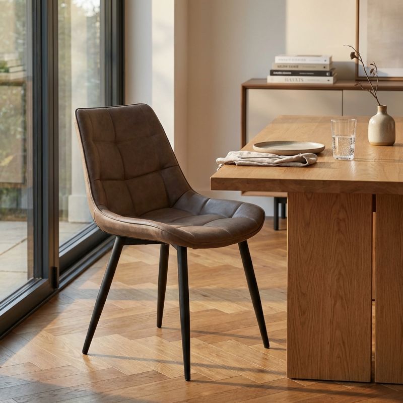 WINTER - poltrona imbottita per sala da pranzo in ecopelle