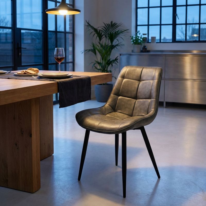 WINTER - poltrona imbottita per sala da pranzo in ecopelle