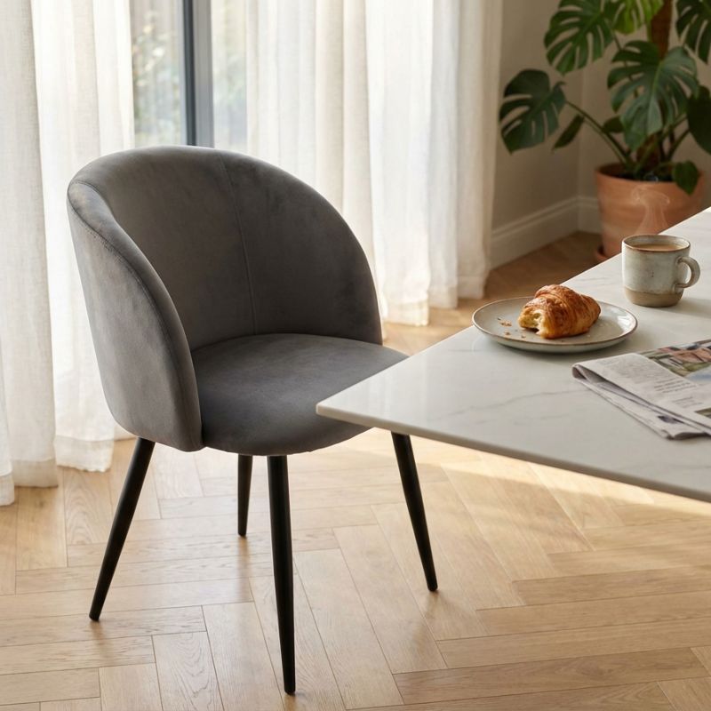 ALADIN - poltrona imbottita per sala da pranzo in velluto