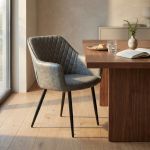 SANDY - poltrona imbottita per sala da pranzo in ecopelle