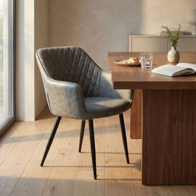 SANDY - poltrona imbottita per sala da pranzo in ecopelle