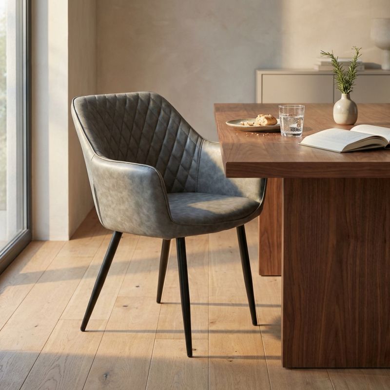 SANDY - poltrona imbottita per sala da pranzo in ecopelle