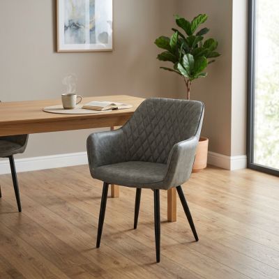 SANDY - poltrona imbottita per sala da pranzo in ecopelle