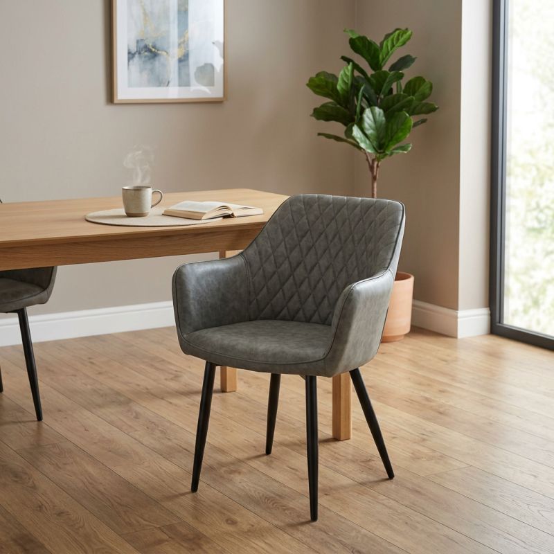 SANDY - poltrona imbottita per sala da pranzo in ecopelle