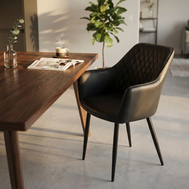 SANDY - poltrona imbottita per sala da pranzo in ecopelle