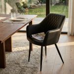 SANDY - poltrona imbottita per sala da pranzo in ecopelle