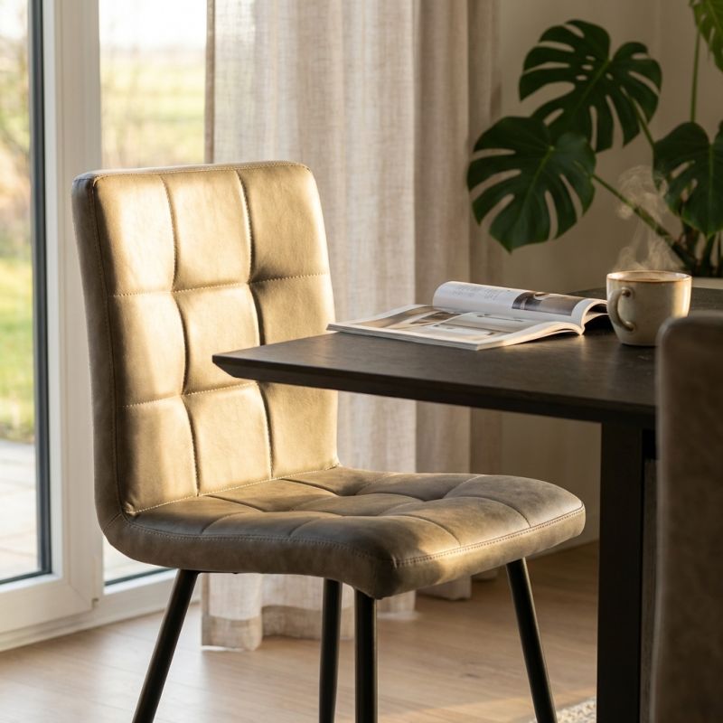 ROSA - sedia imbottita per sala da pranzo in ecopelle