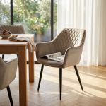 CARA - poltrona imbottita per sala da pranzo in velluto