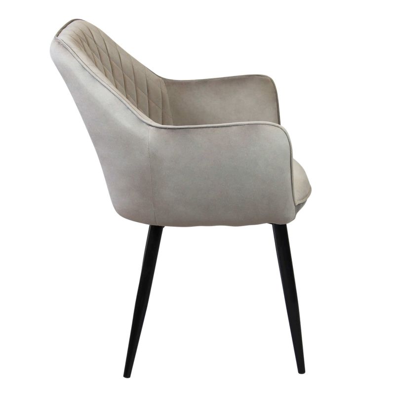 CARA - poltrona imbottita per sala da pranzo in velluto