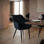 CARA - poltrona imbottita per sala da pranzo in velluto