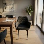 CARA - poltrona imbottita per sala da pranzo in velluto