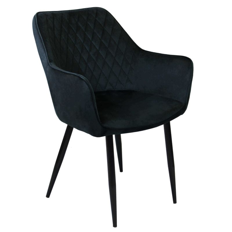 CARA - poltrona imbottita per sala da pranzo in velluto