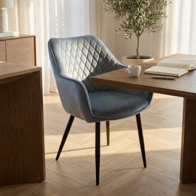 CARA - poltrona imbottita per sala da pranzo in velluto