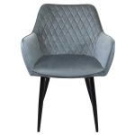 CARA - poltrona imbottita per sala da pranzo in velluto