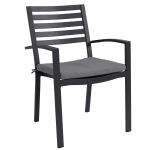 DEXTER - poltrona da giardino in alluminio impilabile con cuscino