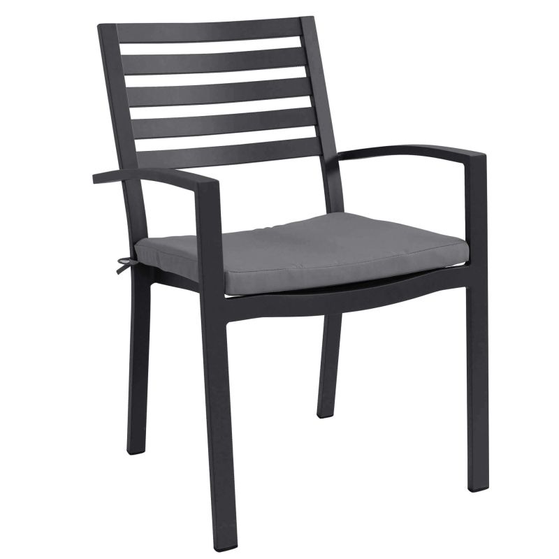 DEXTER - poltrona da giardino in alluminio impilabile con cuscino