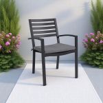 DEXTER - poltrona da giardino in alluminio impilabile con cuscino