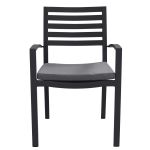 DEXTER - poltrona da giardino in alluminio impilabile con cuscino