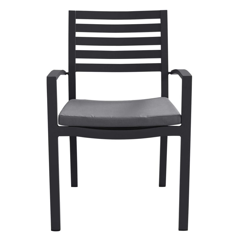 DEXTER - poltrona da giardino in alluminio impilabile con cuscino