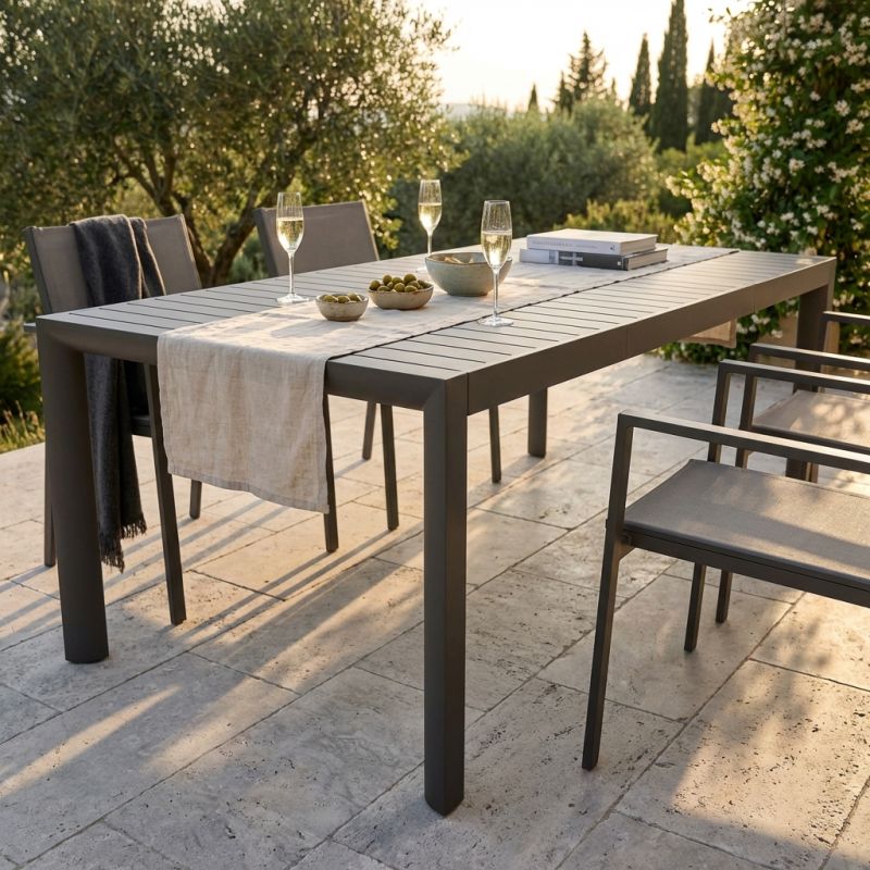 EQUITATUS - tavolo da giardino allungabile in alluminio da 225