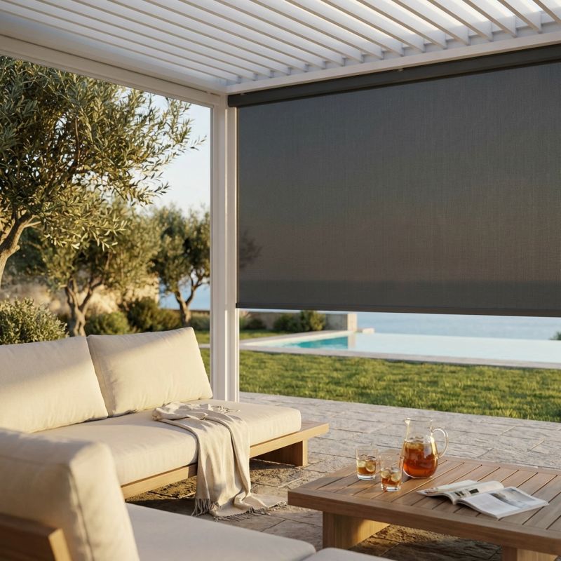 NIMBUS - parete laterale per pergola bioclimatica 270x238
