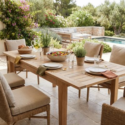 TOBI - tavolo in teak allungabile