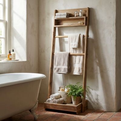 LUKE - scaffale da bagno in pino riciclato