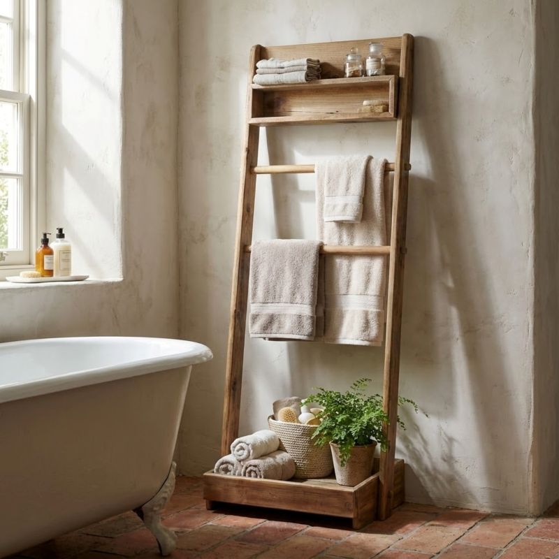 LUKE - scaffale da bagno in pino riciclato