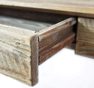 JOMA - tavolino con cassetto in pino riciclato