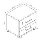 HARALD - comodino 2 cassetti moderno