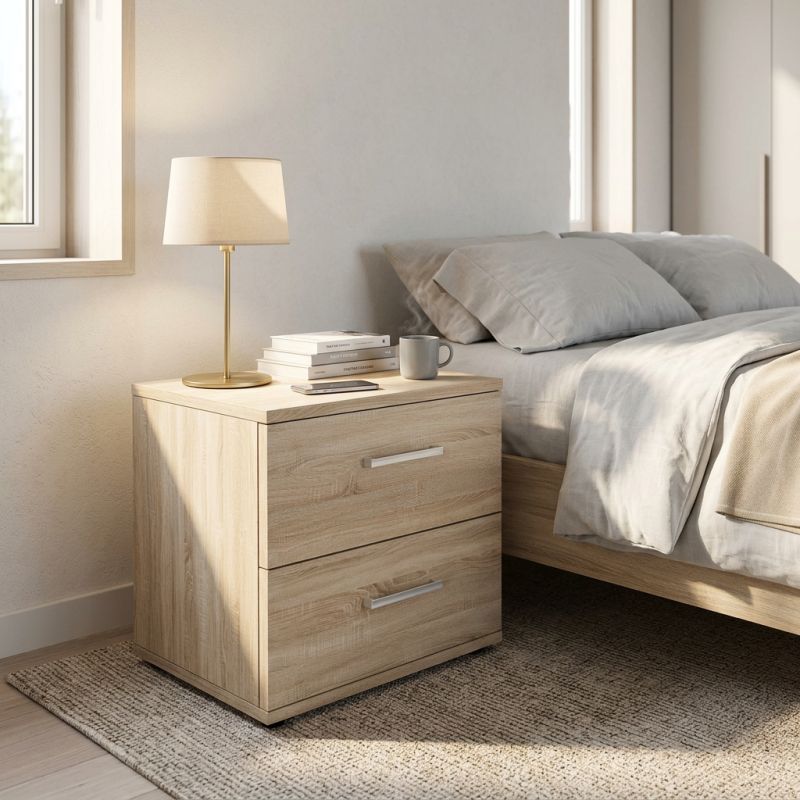 HARALD - comodino 2 cassetti moderno