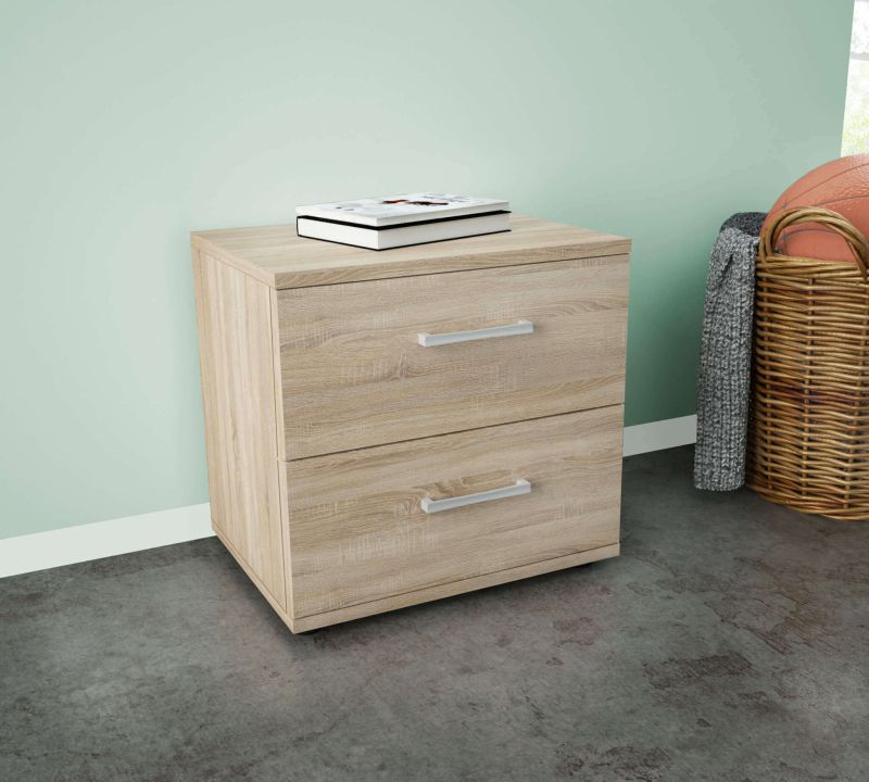 HARALD - comodino 2 cassetti moderno