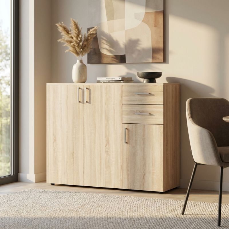 GODWIN - madia moderna con 2 cassetti e tre ante