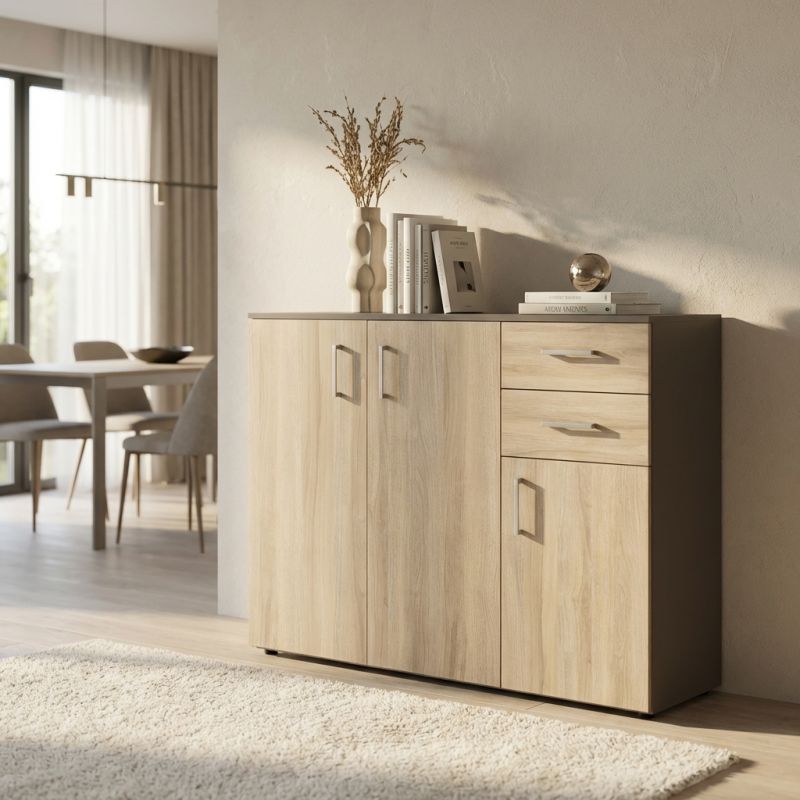 GODWIN - madia moderna con 2 cassetti e tre ante