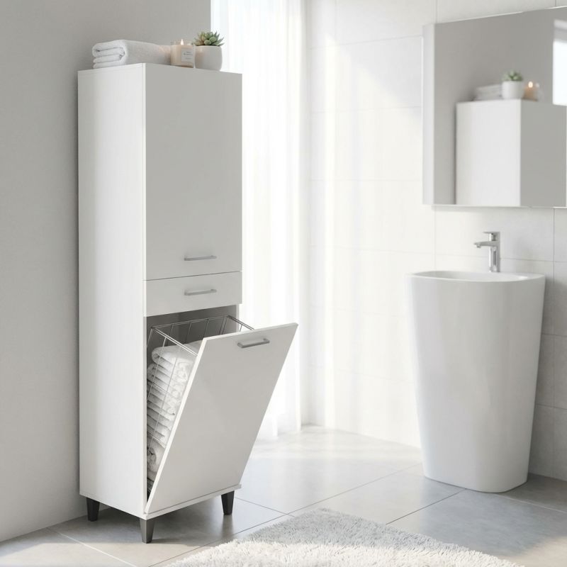 CANUTO - armadietto con portabiancheria