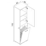 CANUTO - armadietto con portabiancheria