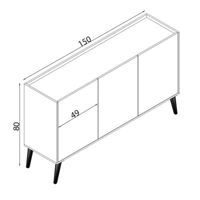 BJORN - madia di design con 3 ante