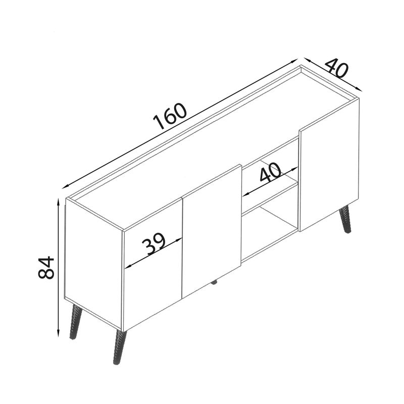 BJORN - madia di design con 3 ante