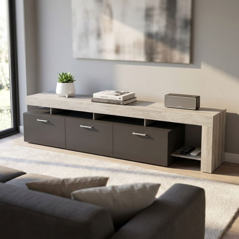 TOKE - porta tv di design con 3 cassetti
