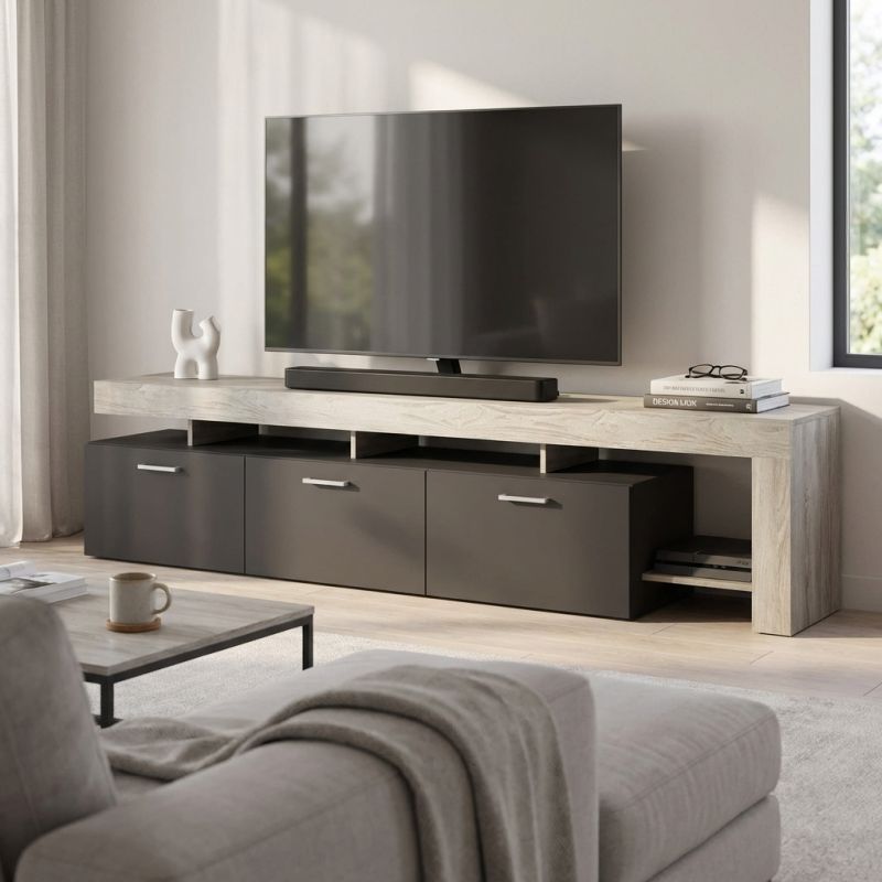 TOKE - porta tv di design con 3 cassetti