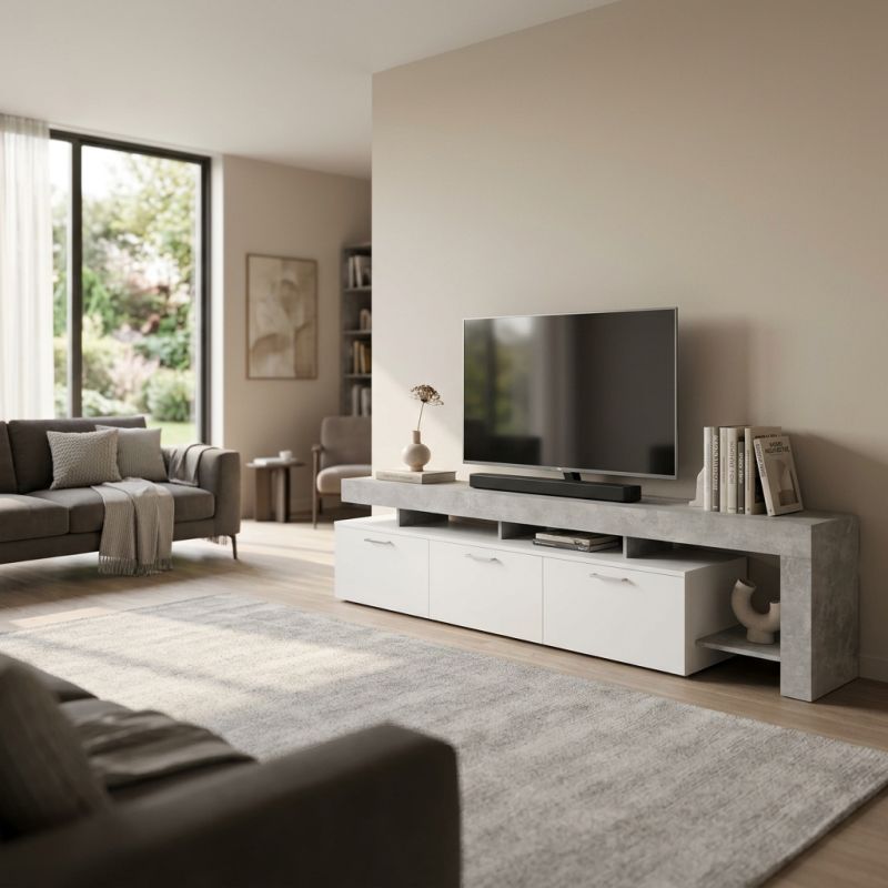 TOKE - porta tv di design con 3 cassetti