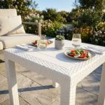 CALIGOLA - tavolo da giardino in resina effetto rattan