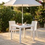 CALIGOLA - tavolo da giardino in resina effetto rattan