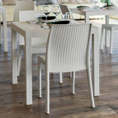 CALIGOLA - tavolo da giardino in resina effetto rattan